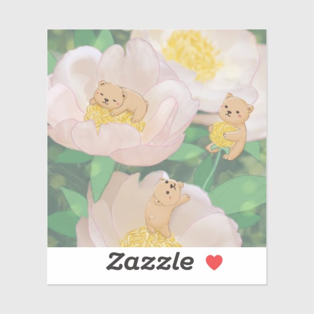 Teddy Bears & Flowers Illustration (Sheet)