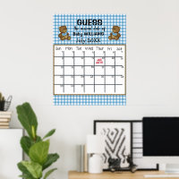 Teddy Bears Guess Due Date Calendar 