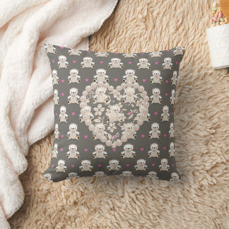 Teddy Bears & Heart Throw Pillow