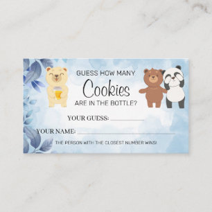 Teddy Bears How many Cookies baby Shower card game