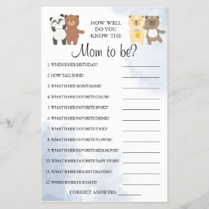 Teddy Bears How well do you know Mom to be game Flyer