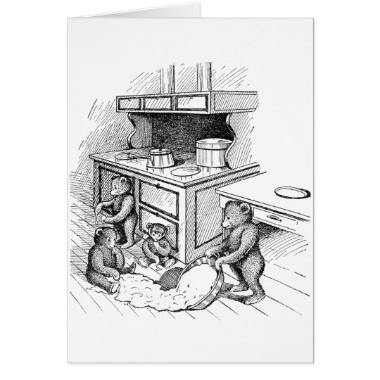 Teddy Bears Make a Mess in the Kitchen Card