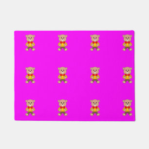 Teddy Bears Modern Pink Magenta Doormat