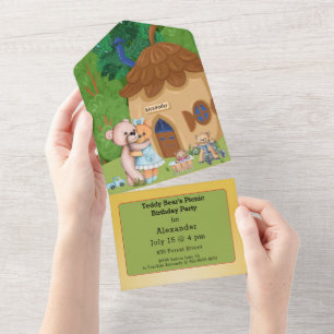 Teddy Bear's Picnic Birthday  All In One Invitation