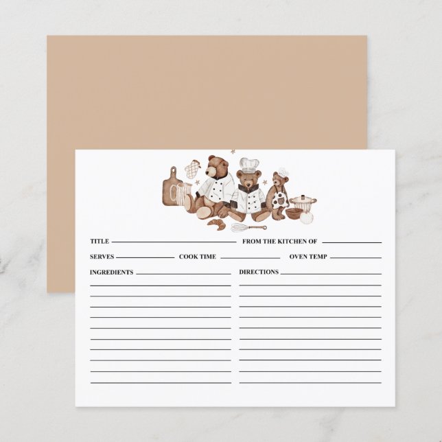 Teddy Bears Recipe Card (Front/Back)