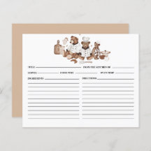 Teddy Bears Recipe Card