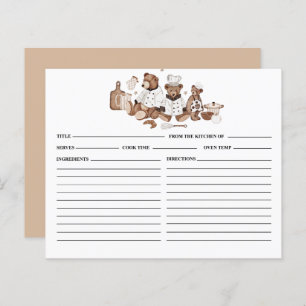 Teddy Bears Recipe Card