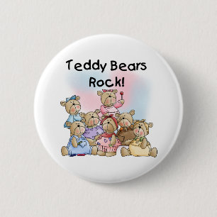 Teddy Bears Rock 2 Inch Round Button