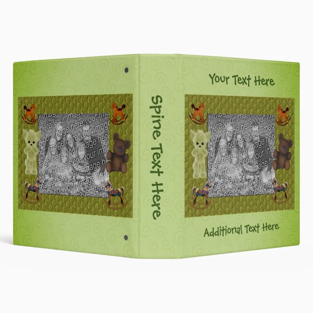 Teddy Bears Rocking Horses Personalized Photo  Binder (Background)
