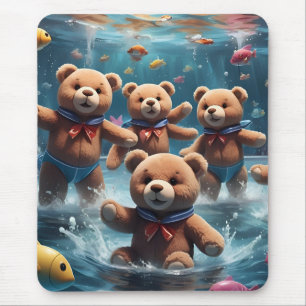 Teddy Bears Swimming in a Pool of Fish Mouse Pad