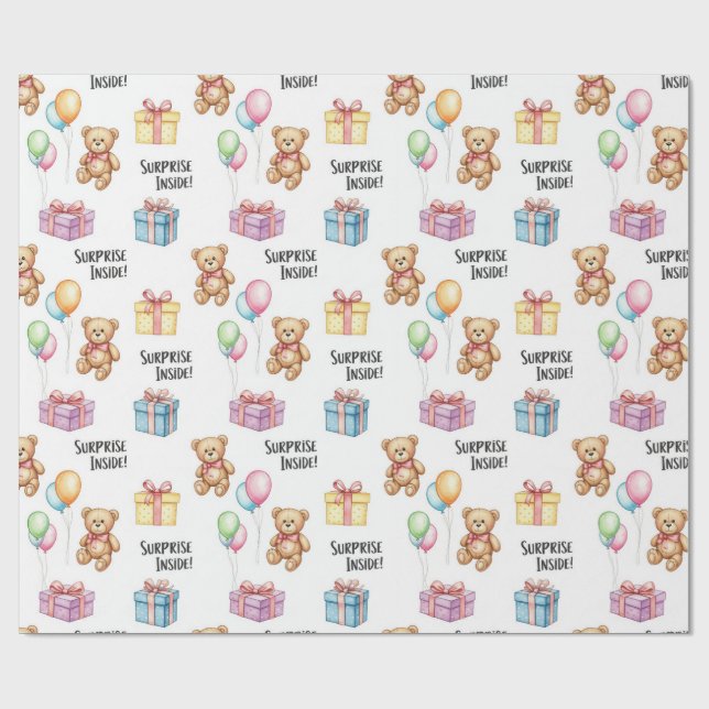  Teddy bears with a surprise by Natasha Us   Wrapping Paper (Flat)
