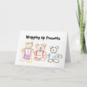 Teddy Bears with Gifts Christmas or Birthday Card