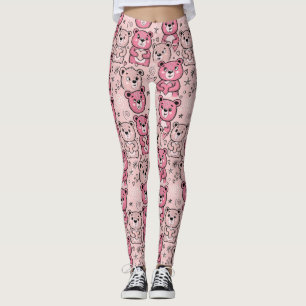 Teddy Bears with Hearts and Pink - Valentines (2) Leggings