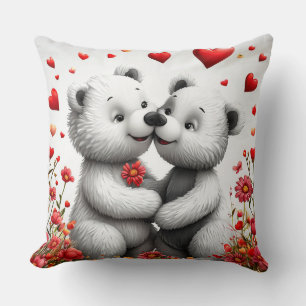 Teddy bears with love throw pillow