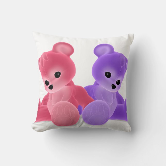 Teddy Bearz Throw Pillow (Front)