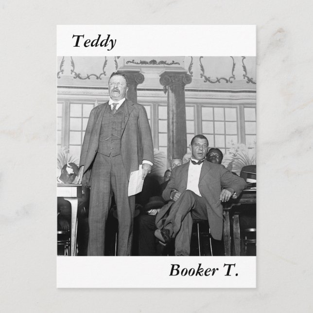 Teddy & Booker T., early 1900s Postcard (Front)
