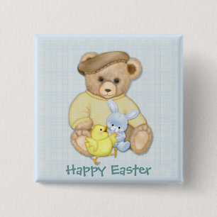 Teddy Boy - Easter 2 Inch Square Button