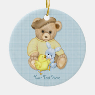 Teddy Boy Easter Ceramic Ornament