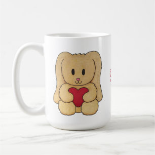 Teddy Bunny avec nom curieux tasse personnalisée