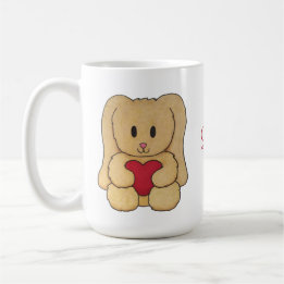 Teddy Bunny with cursive name personalized mug