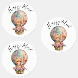 Teddy Foral Boy Balloon Happy Mail Baby Shower