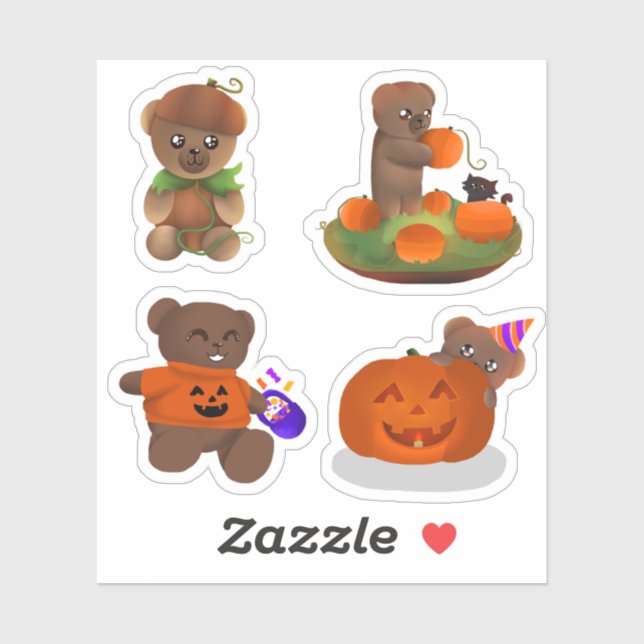 Teddy Halloween Collection - Sticker Pack (Feuille)