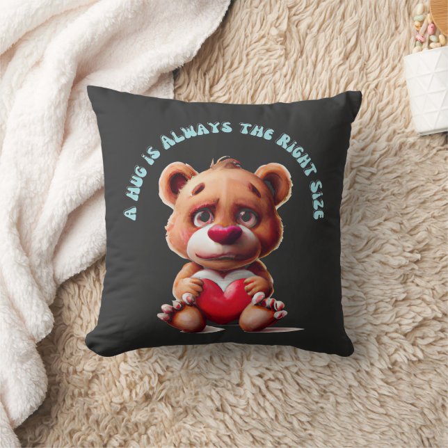 Teddy Hugs Day Throw Pillow (Blanket)