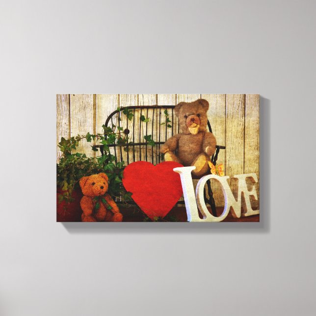 Teddy Love Canvas Print (Front)