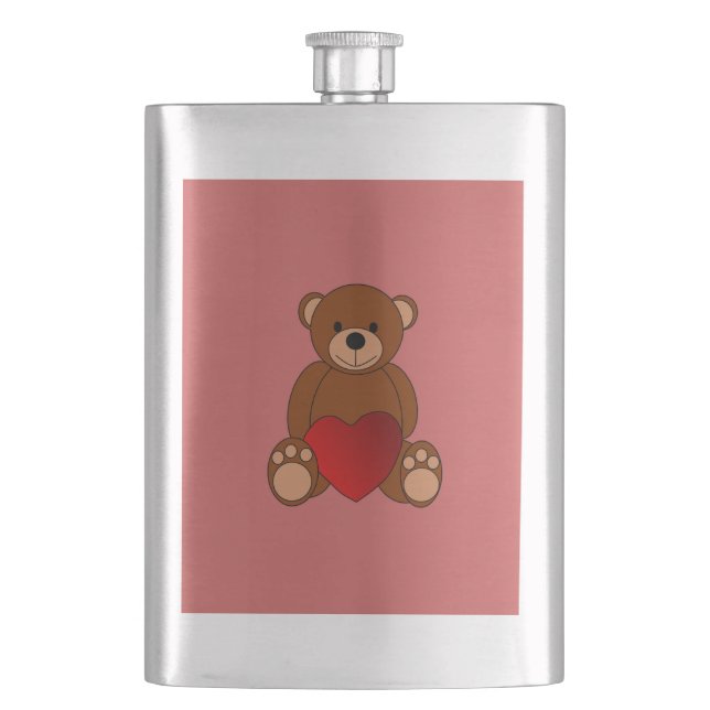 Teddy Love Hip Flask (Front)