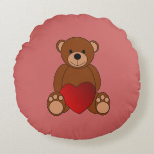 Teddy Love Round Pillow