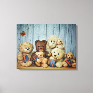 Teddy mit Freunde Canvas Print