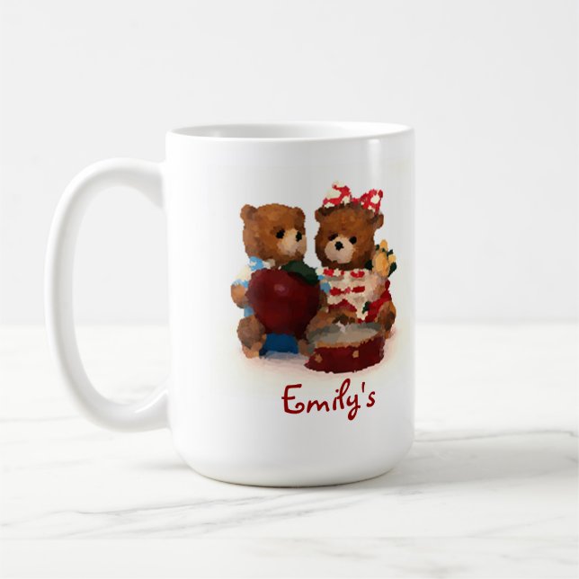 Teddy ours mug personnaliser avec votre nom (Gauche)