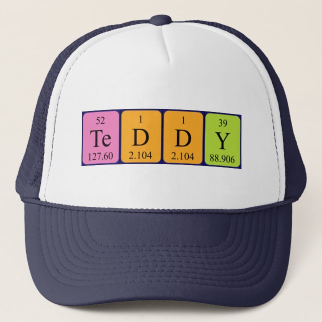 Teddy periodic table name hat (Front)