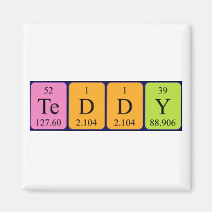 Teddy periodic table name magnet
