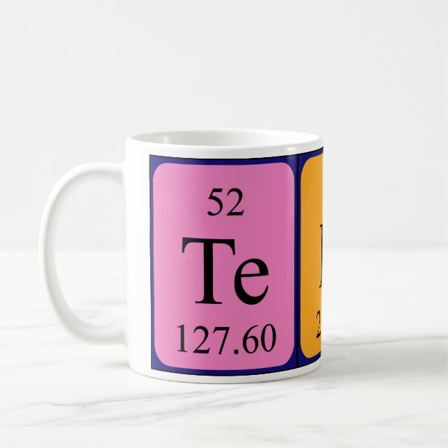 Teddy périodique nom de table mug (Gauche)