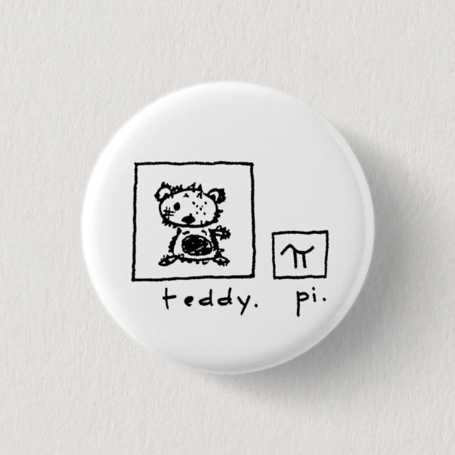 teddy + pi 1 inch round button (Front)