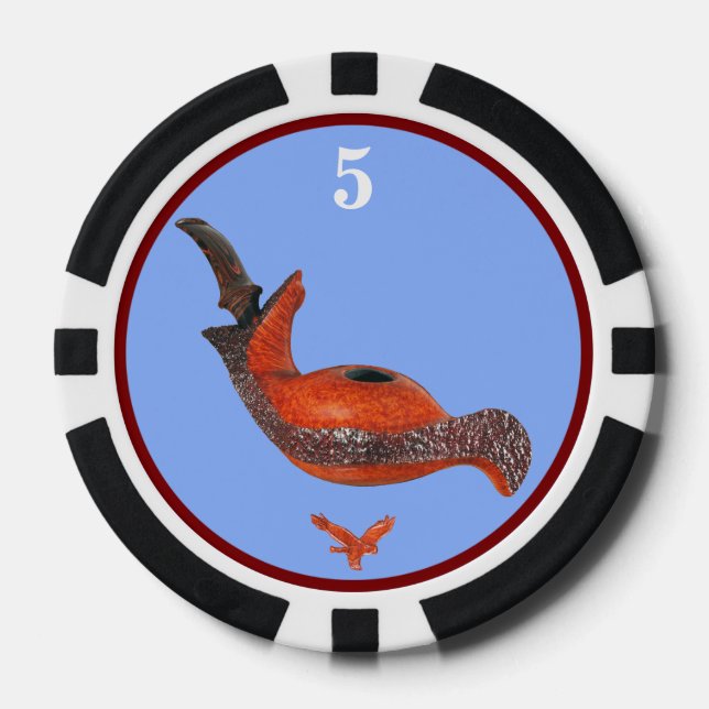 Teddy Poker Chip Blue Three Spyhoppers (lighter)3 (Front)