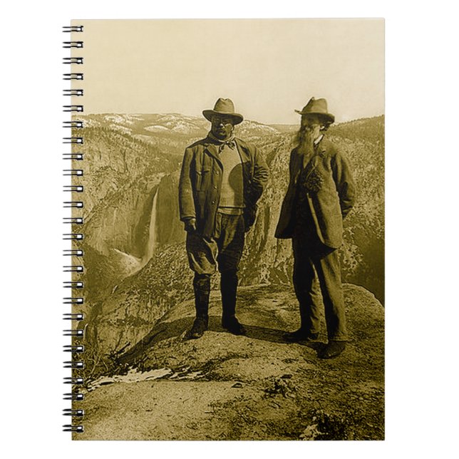 Teddy Roosevelt and John Muir at Glacier Point Notebook (Front)