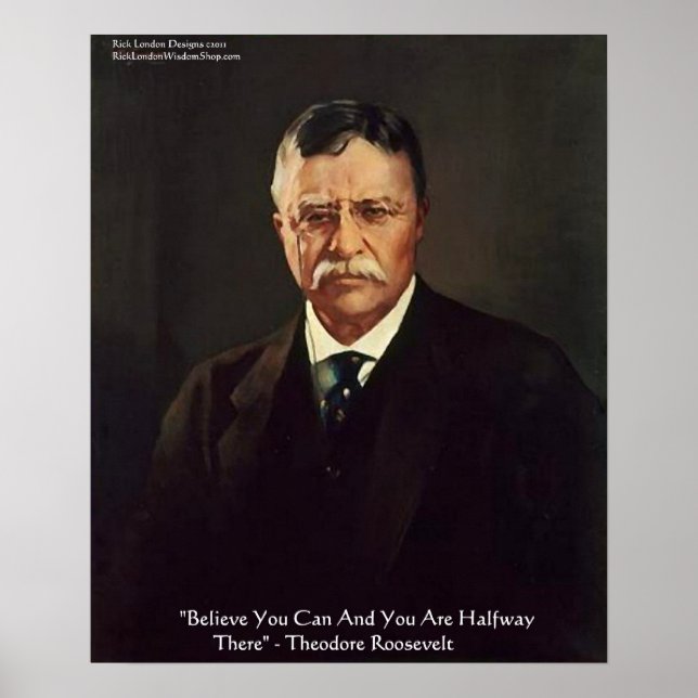 Teddy Roosevelt "Believe In Self" Quote Posters (Front)