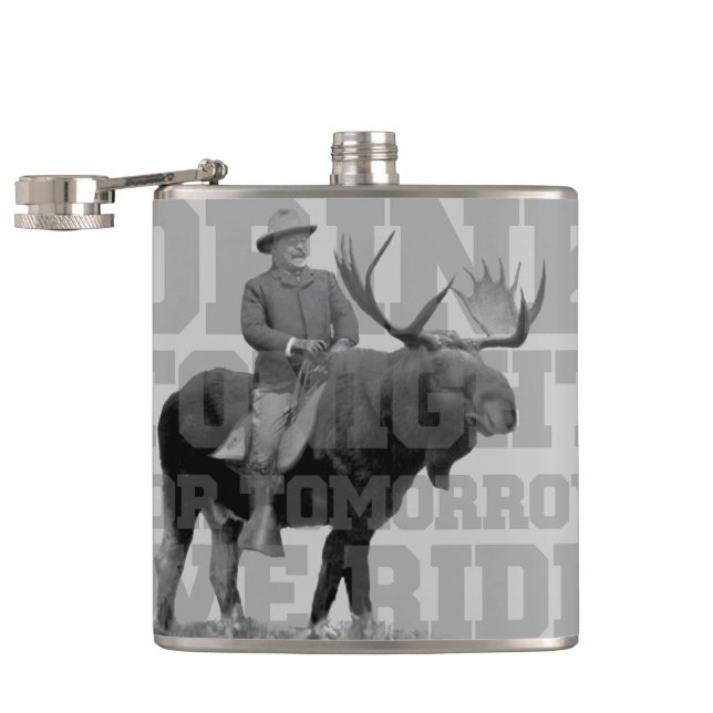 Teddy Roosevelt Drink Tonight Hip Flask (Opened)