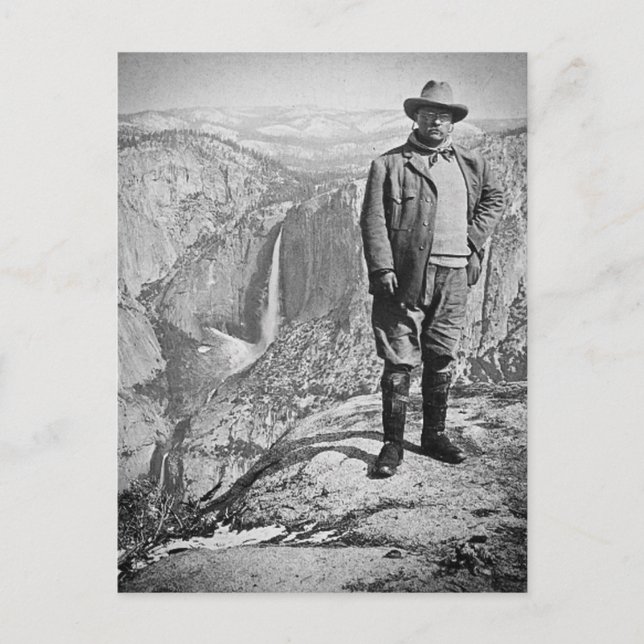 Teddy Roosevelt Glacier Point Yosemite Valley CA Postcard (Front)