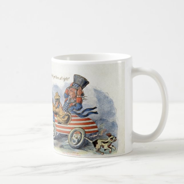 Teddy Roosevelt & Uncle Sam in Patriotic Auto Coffee Mug (Right)