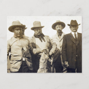 Teddy Roosevelt Wolf Hunting, 1905 Postcard