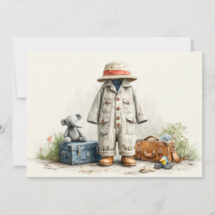 Teddy Safari Explorer – 1st Birthday Invitation