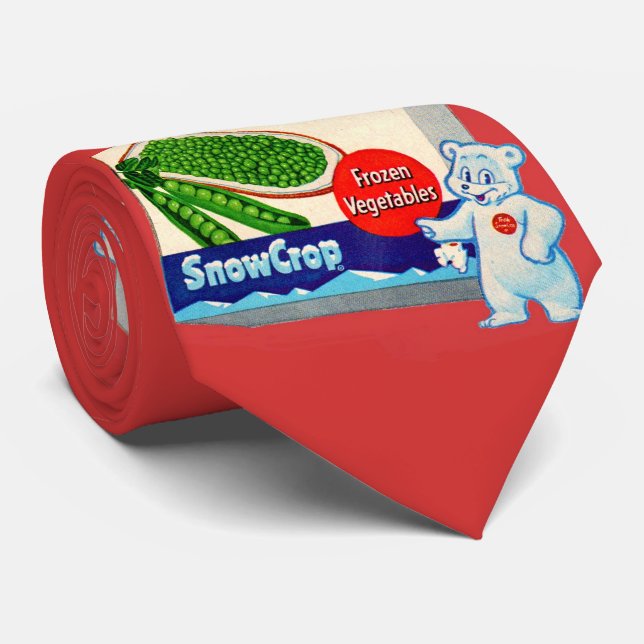 "Teddy Snowcrop and vegetables print" Tie (Rolled)