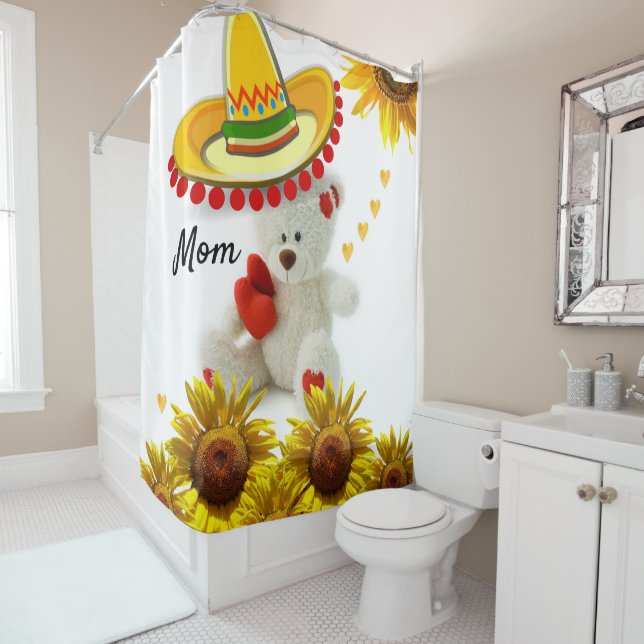 Teddy Teddy Teddy Tournesol rideau de douche (En situation)