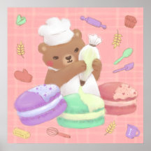 Teddy the Baker with Macarons