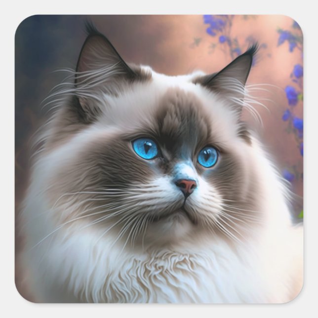 Teddy the Ragdoll Cat Sticker (Front)