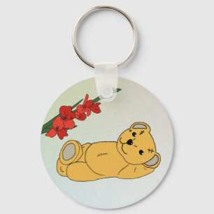 Teddy unter Blumen Keychain