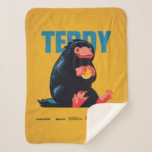 Teddy Vintage Graphic Sherpa Blanket (Front)